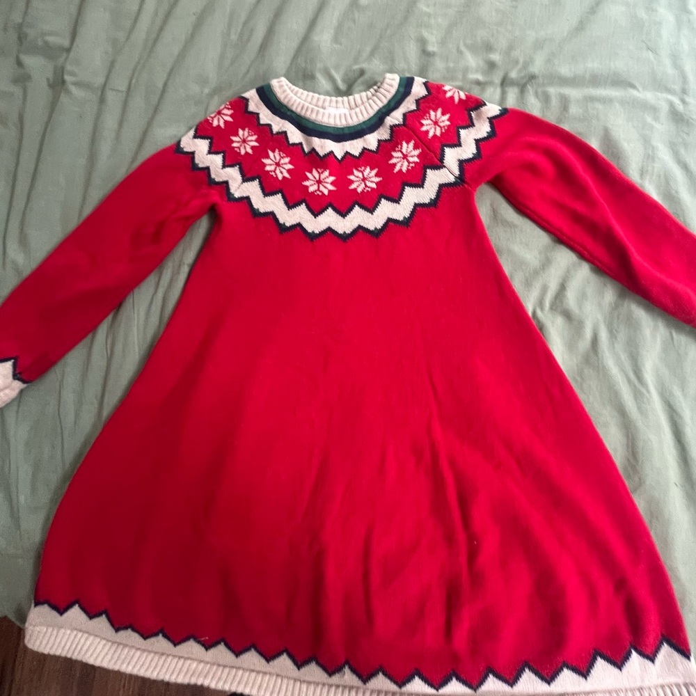 Cozy Red Knit Kids Dress